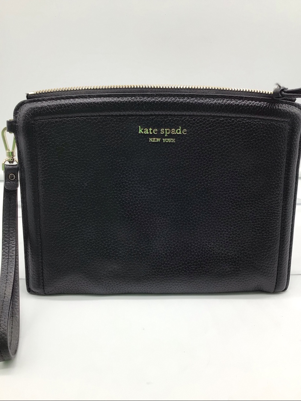 Kate Spade Black Pebble Leather Wristlet